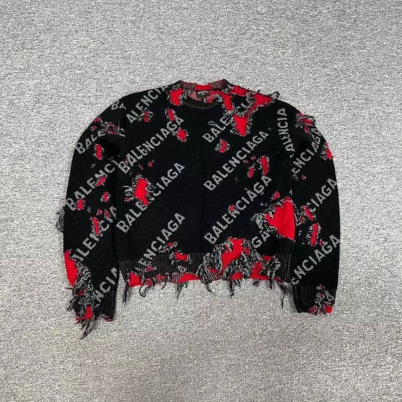 Balenciaga Balenciaga Full-printed barrage fake two damaged sweaters Size US XS / EU 42 / 0 - 2 Thumbnail