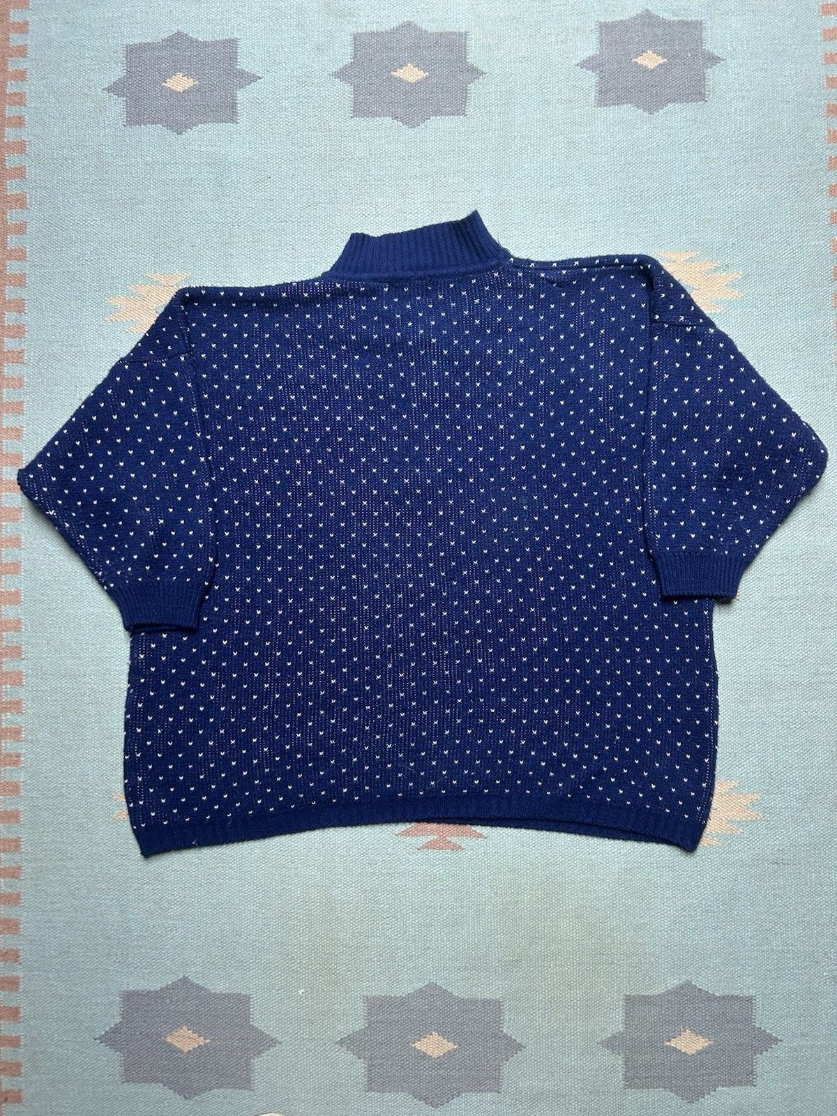 Vintage 80s acrylic knit sweater Birds Eye Venezia henley crop XXL Size US XXL / EU 58 / 5 - 5 Thumbnail
