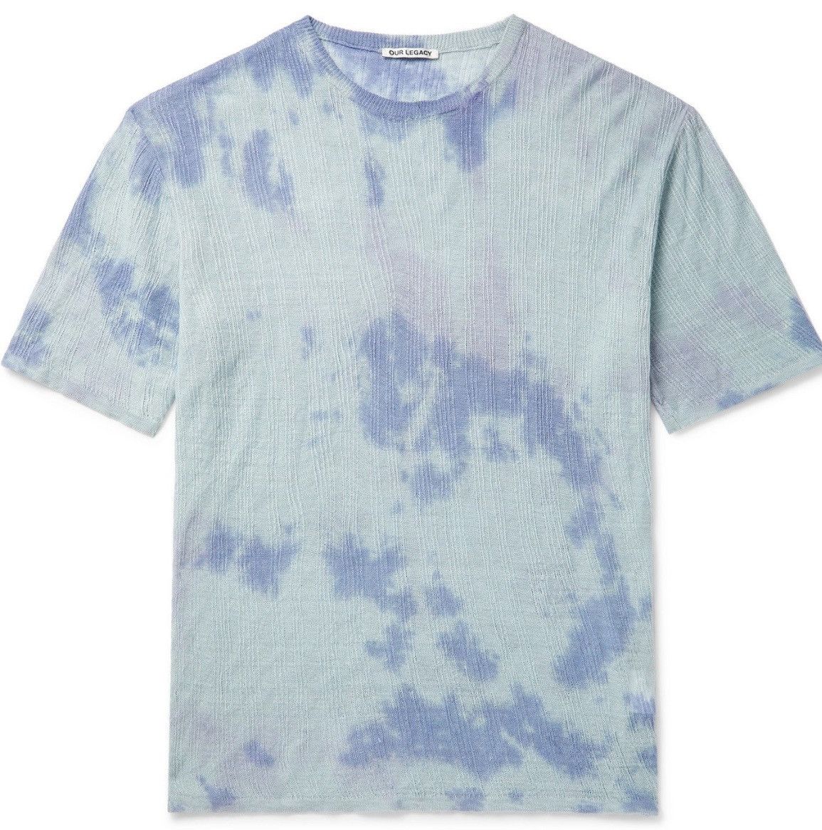 Our Legacy - Tie-Dyed Knitted Linen T-Shirt - Blue