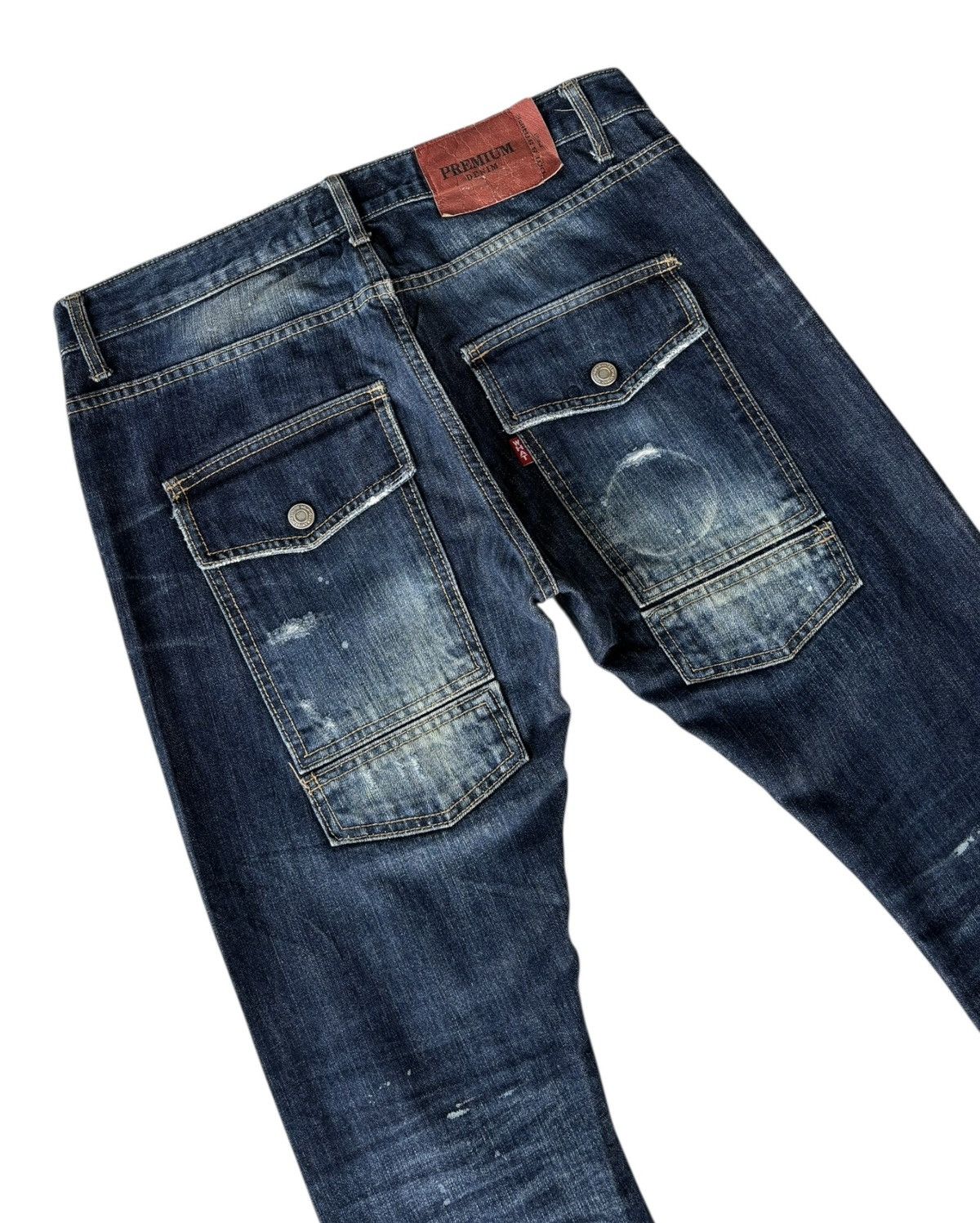 Hysteric Glamour × Japanese Brand Vintage Premium Denim Dot & Stripe Paul Distressed Slim Jean Size US 33 - 6 Thumbnail