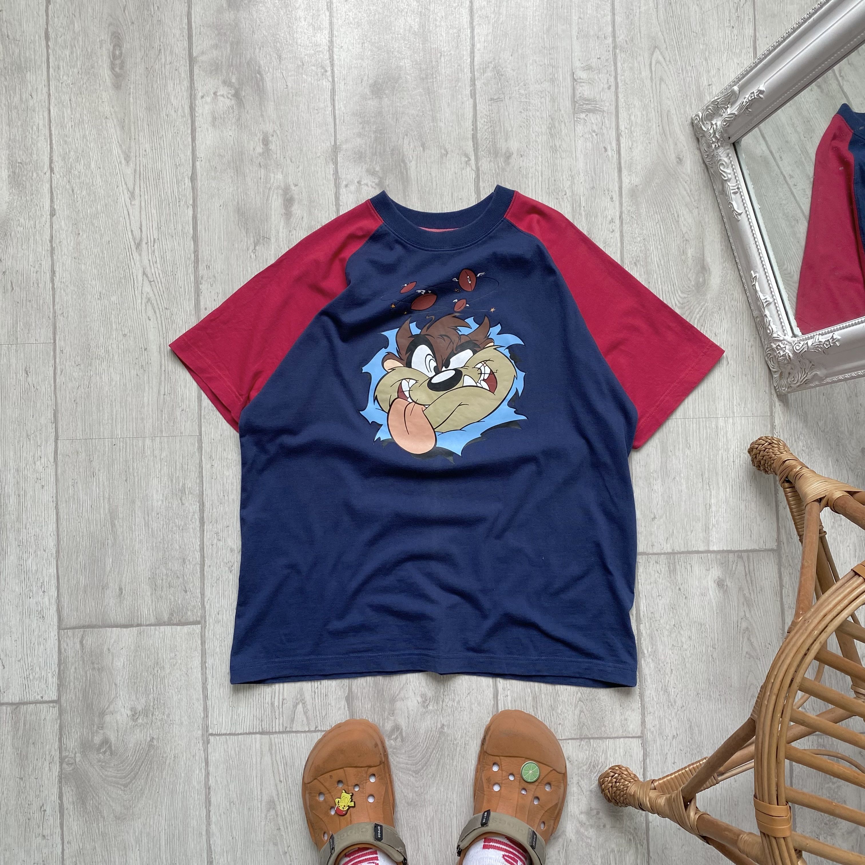 Warner Bros 🏈 Vintage 90s Looney tunes TAZ rugby logo tee Warner bros Size US M / EU 48-50 / 2 - 1 Thumbnail