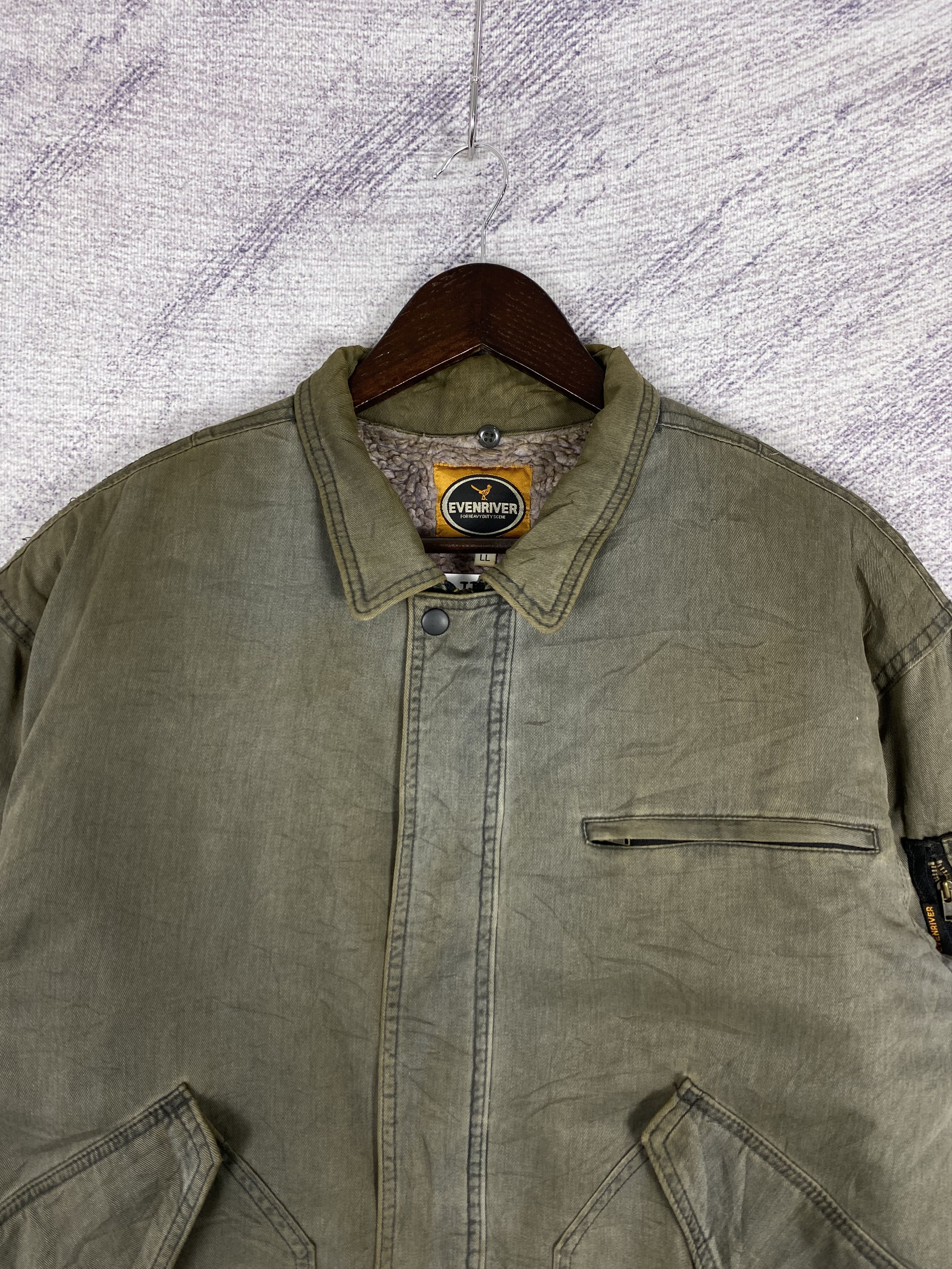 Ever Vintage Even River Sherpa Lining Faded Bomber Jacket Size US L / EU 52-54 / 3 - 2 Thumbnail