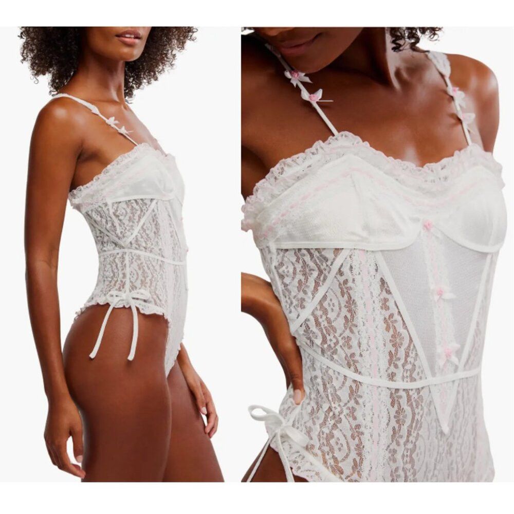 Free People NWT New $98 Free People Sweet Cheeks Thong Bodysuit Size S Size S / US 4 / IT 40 - 2 Thumbnail
