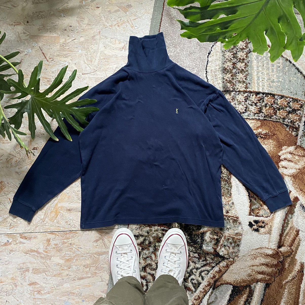 Vintage × Yves Saint Laurent VINTAGE YVES SAINT LAURENT TURTLE NECK SWEATSHIRT Size US M / EU 48-50 / 2 - 1 Thumbnail