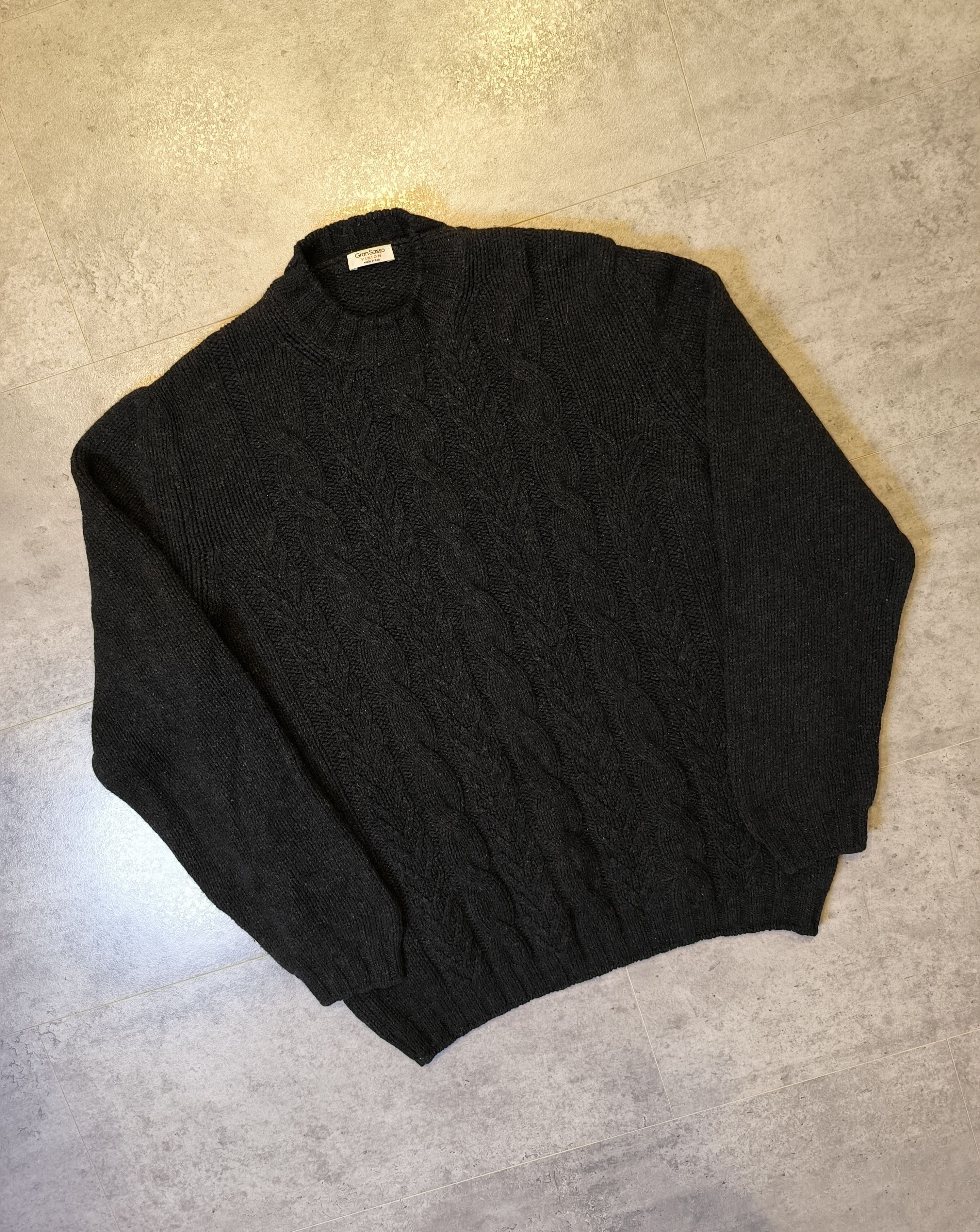 image of Gran Sasso Knitwear Wool Cashmere Sweater in Black, Men's (Size 2XL)