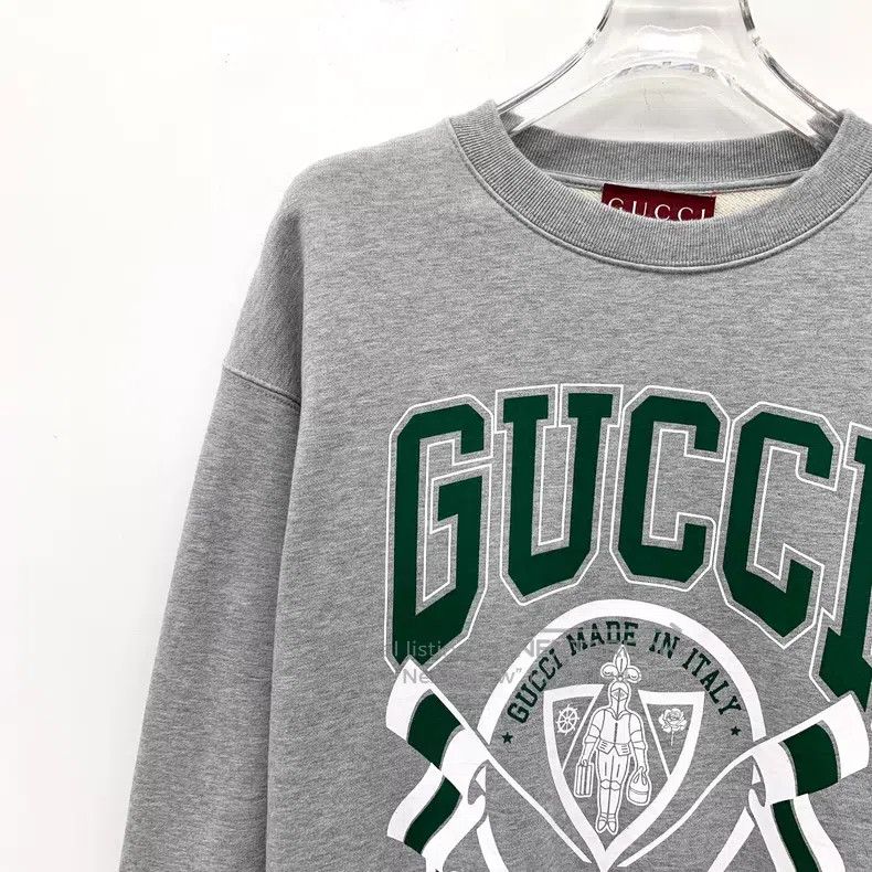 Gucci Gucci 24 gray logo letter print cotton round-neck long-sle Size US XS / EU 42 / 0 - 3 Thumbnail