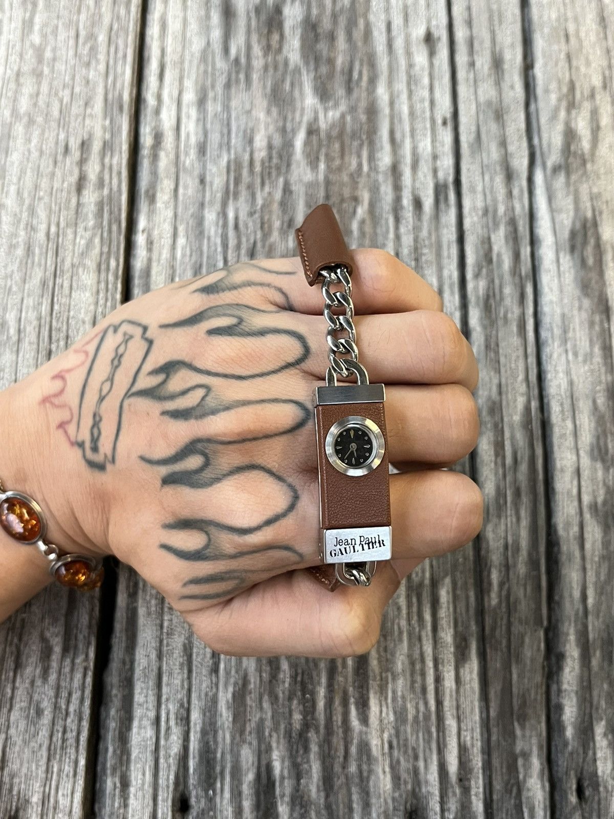 Jean Paul Gaultier Rare “90s JPG steel x leather watch Size ONE SIZE - 2 Thumbnail