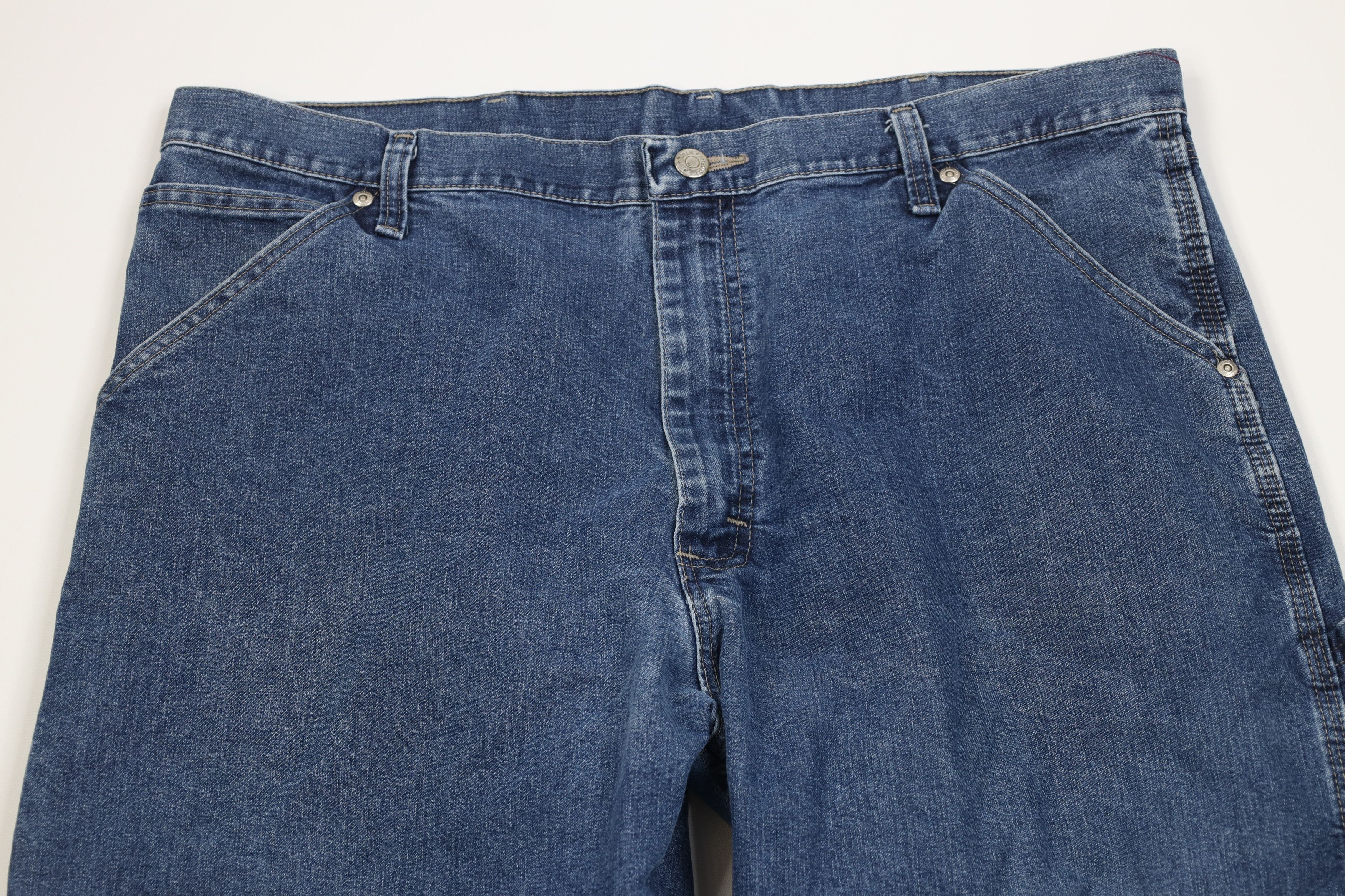 Wrangler Vintage 90s Y2K Wrangler Wide Leg Dungaree Denim Jeans Size US 38 / EU 54 - 2 Thumbnail
