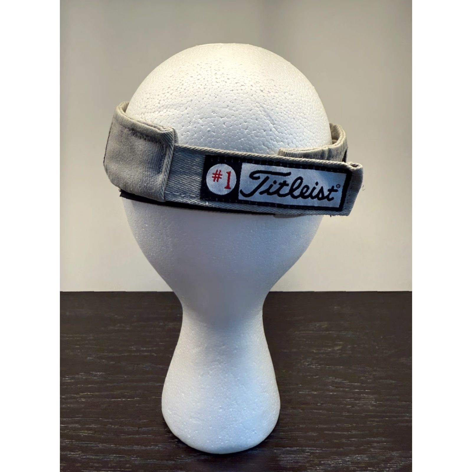 Titleist VINTAGE Titleist Men's Gray Cotton Adjustable Strapback Visor Hat Outdoor Sports Summer OSFM Size ONE SIZE - 4 Thumbnail