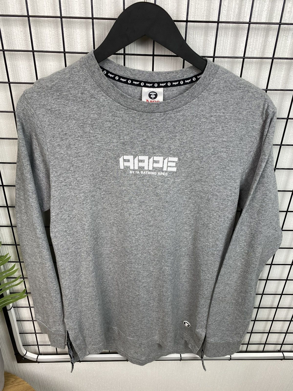 Aape × Japanese Brand Aape Long Sleeve Tee Men’s S Grey By A Bathing Ape T shirt Size US S / EU 44-46 / 1 - 4 Thumbnail