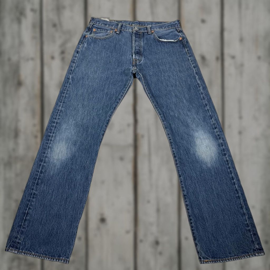 Levi's Levis Jeans Mens 34x32 Blue 501 Straight Denim Pants Western Cowboy Work Size US 34 / EU 50 - 1 Thumbnail