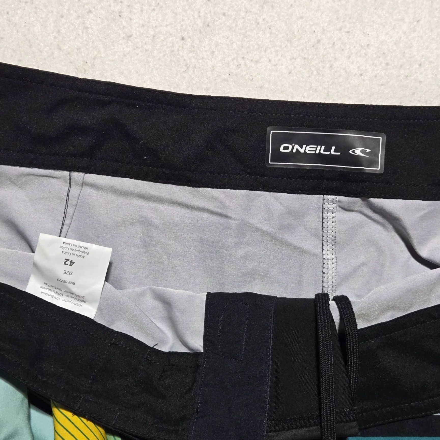 O'Neill O’Neill Swim Trunks Surf Shorts Men 42 Stripe Multicolor Board Shorts Pockets Drawstring Beach 90s (if applicable) Mens Size US 42 / EU 58 - 2 Thumbnail