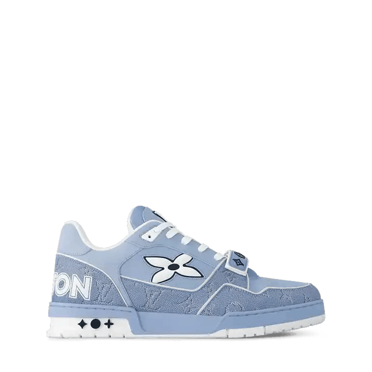 Louis Vuitton LV Trainer Sneaker Bleu Nubuck (Virgil Abloh) Size US 13 / EU 46 - 1 Thumbnail