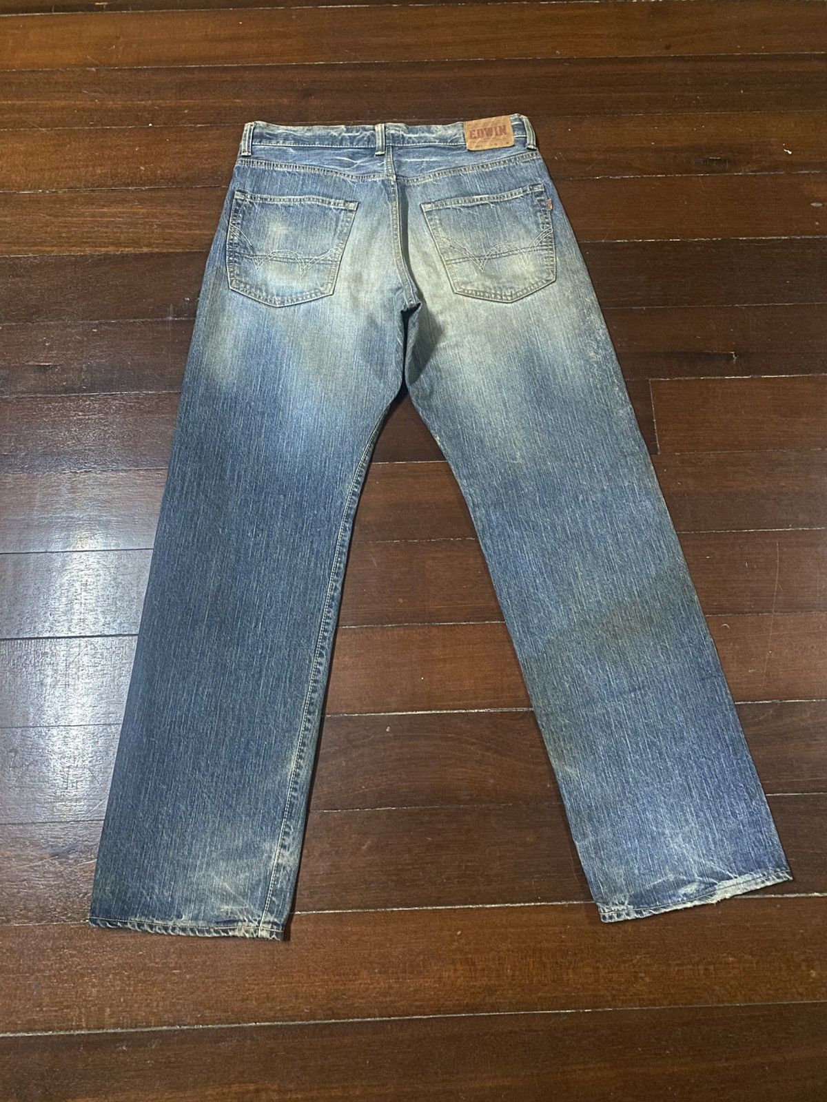 Edwin VINTAGE EDWIN 505z BAGGY SELVEDGE DENIM JEANS slubby faded Size US 37 - 11 Thumbnail