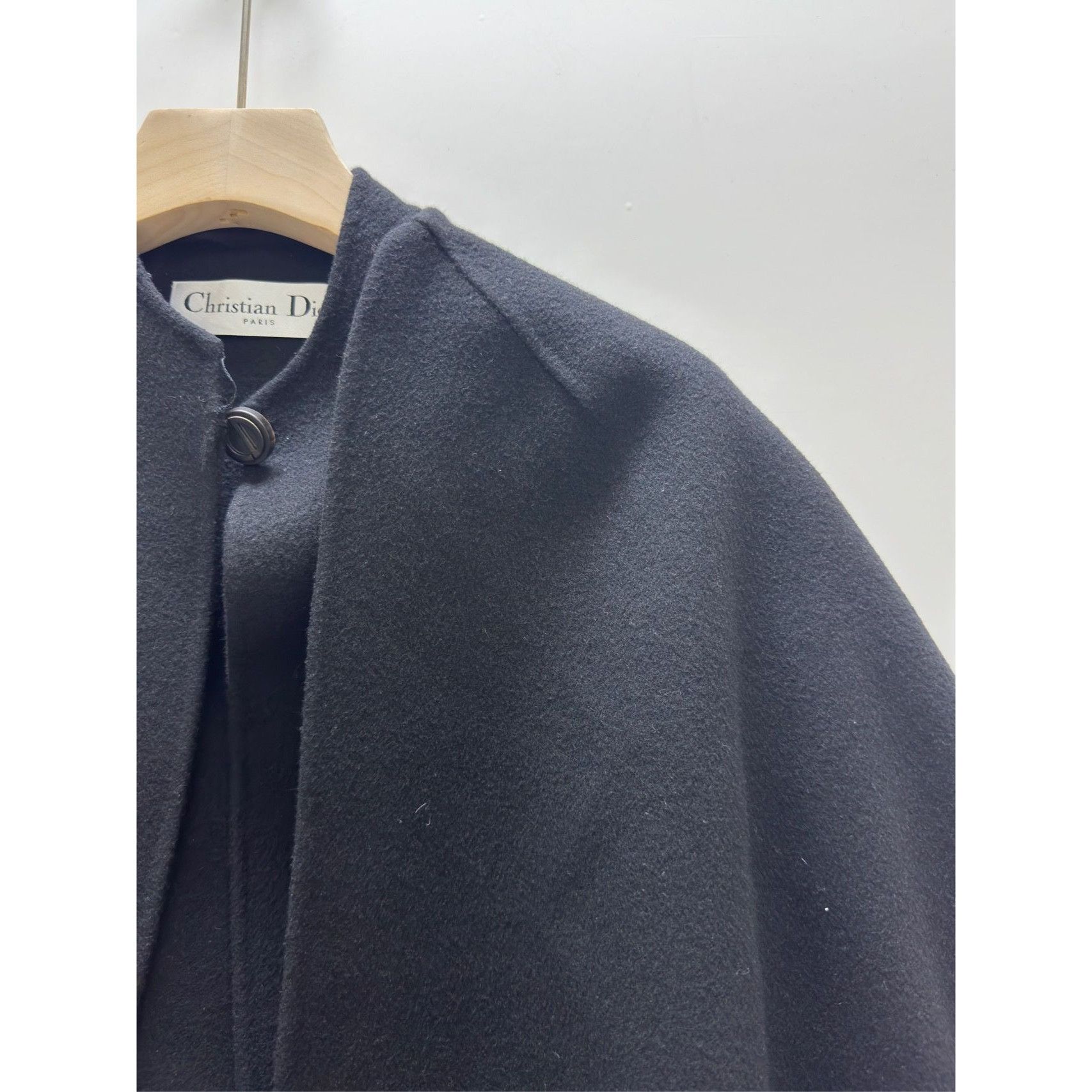 Dior Christian Dior Womens Navy Blue 100% Cashmere Cape Coat Size Size XXS / US 00 / IT 34 - 5 Thumbnail