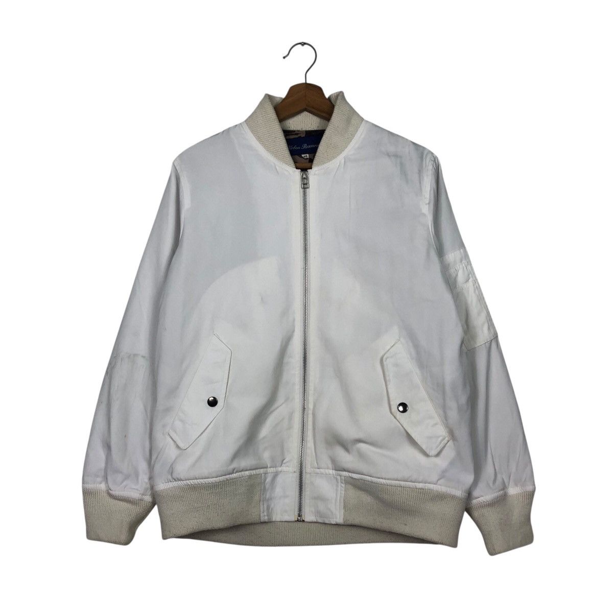 Japanese Brand 📌Rich White Vtg Bomber Jacket Urban Research Issey Miyake Size US M / EU 48-50 / 2 - 2 Thumbnail