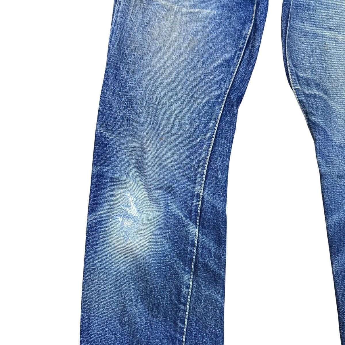 Jelado 17oz Graph Zero Distressed Denim Selvedge Jeans Natural Fade Size US 30 / EU 46 - 6 Thumbnail