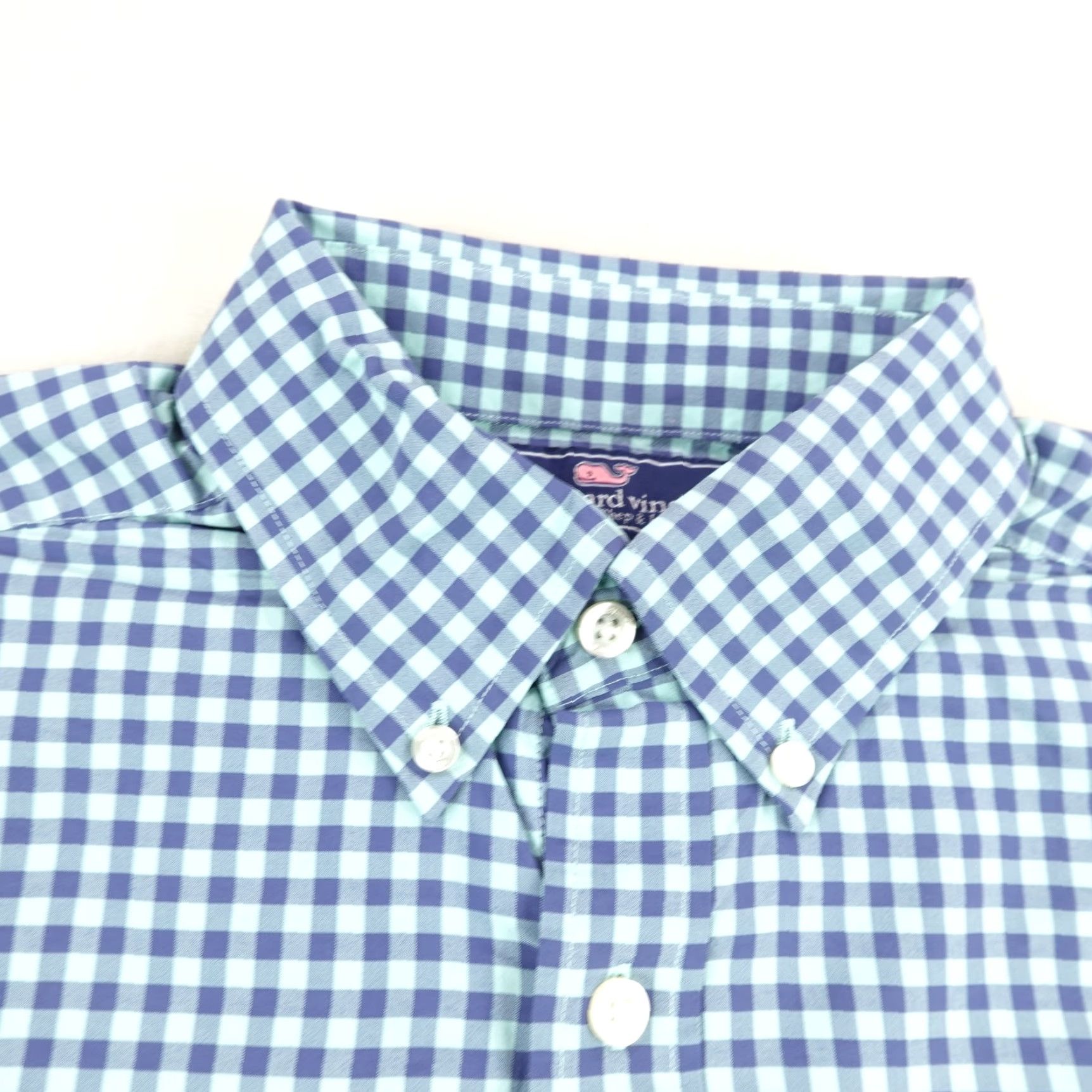 Vineyard Vines Vineyard Vines Shirt Men's Medium Blue Gingham Slim Fit Long Sleeve Nylon Button-Down Size US M / EU 48-50 / 2 - 2 Thumbnail