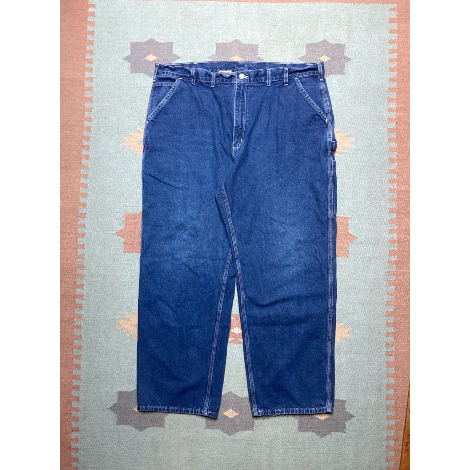 Carhartt VINTAGE Carhartt denim carpenter jeans B13 DST straight dungarees workwear 42x30 Size US 42 / EU 58 - 4 Thumbnail