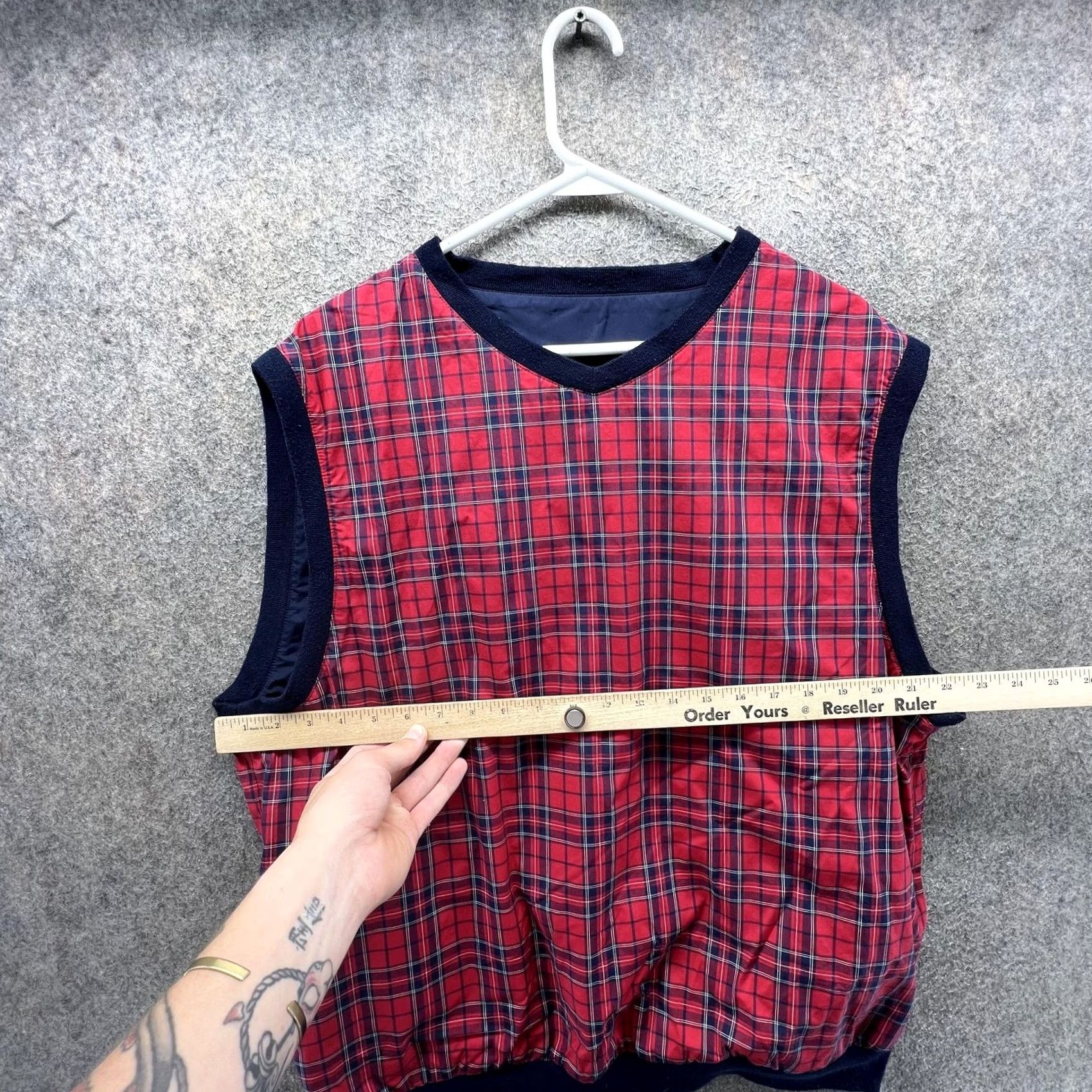 Polo Ralph Lauren VINTAGE Polo Golf Ralph Lauren Vest Mens L Blue Plaid Reversible Windbreaker Size US L / EU 52-54 / 3 - 5 Thumbnail