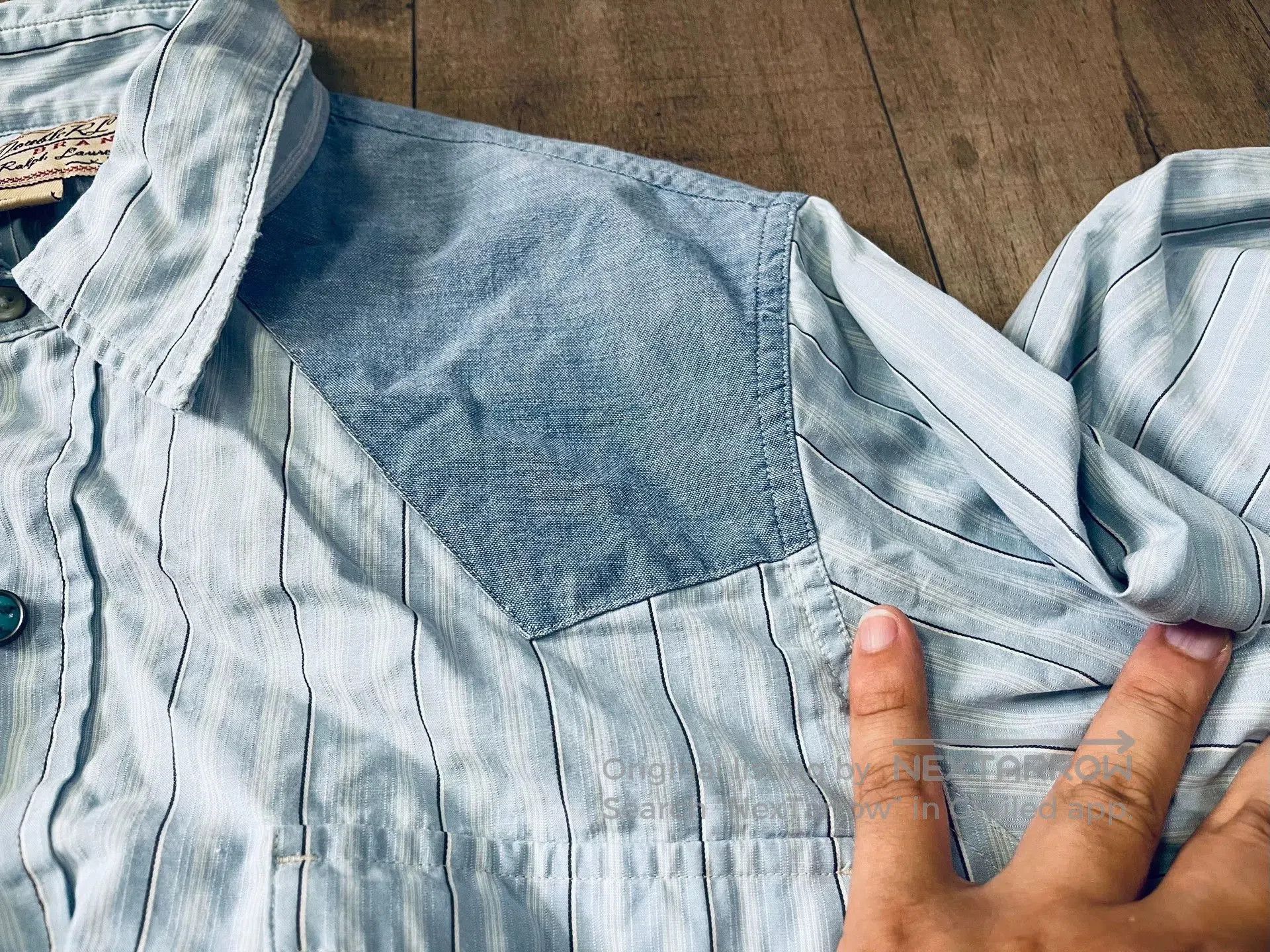 RRL Ralph Lauren RRL Turquoise Patchwork Indigo Shirt. Size US M / EU 48-50 / 2 - 6 Thumbnail