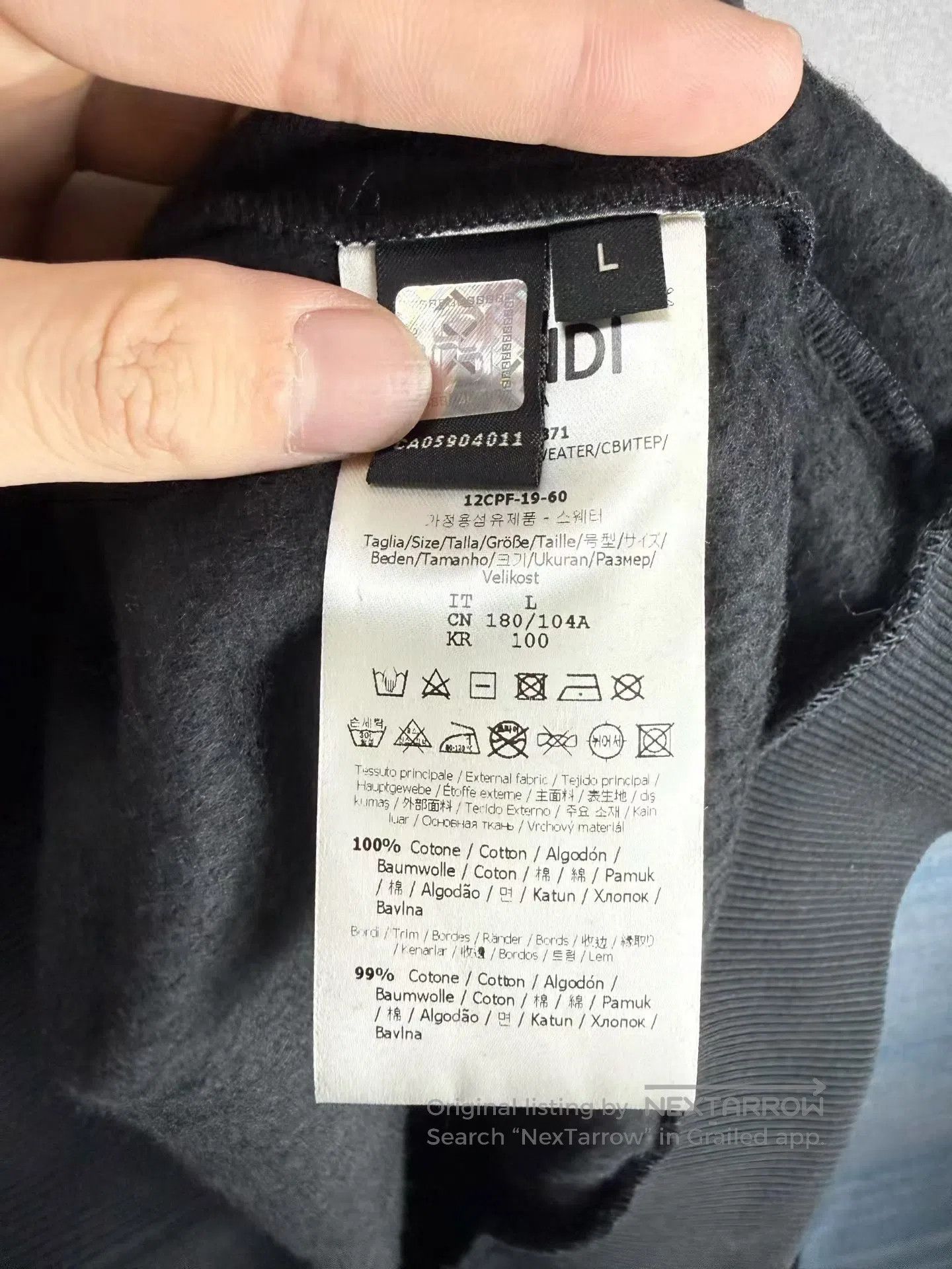 Fendi FENDI Black Twill All-Over Print Hoodie| Size US L / EU 52-54 / 3 - 4 Thumbnail