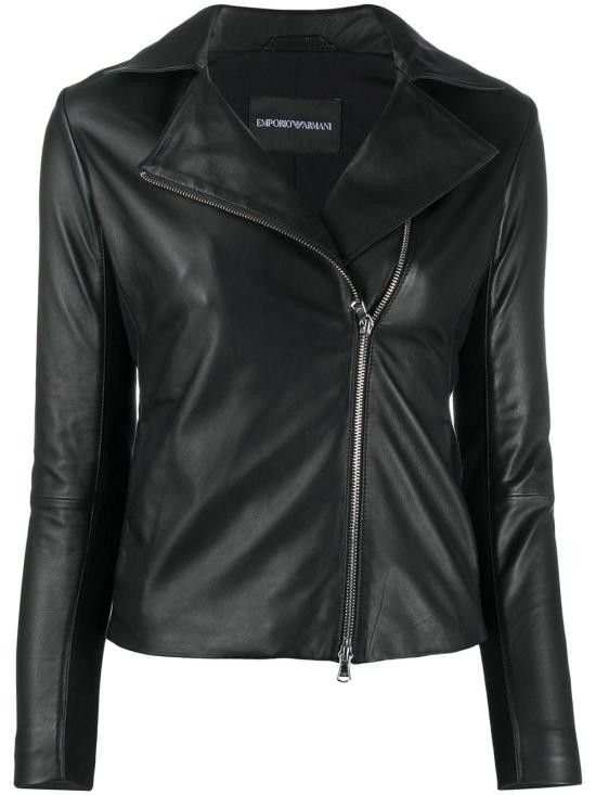 Emporio Armani EMPORIO ARMANI Women Leather Jackets 0NB10P 02P15999 Black Size M / US 6-8 / IT 42-44 - 1 Thumbnail