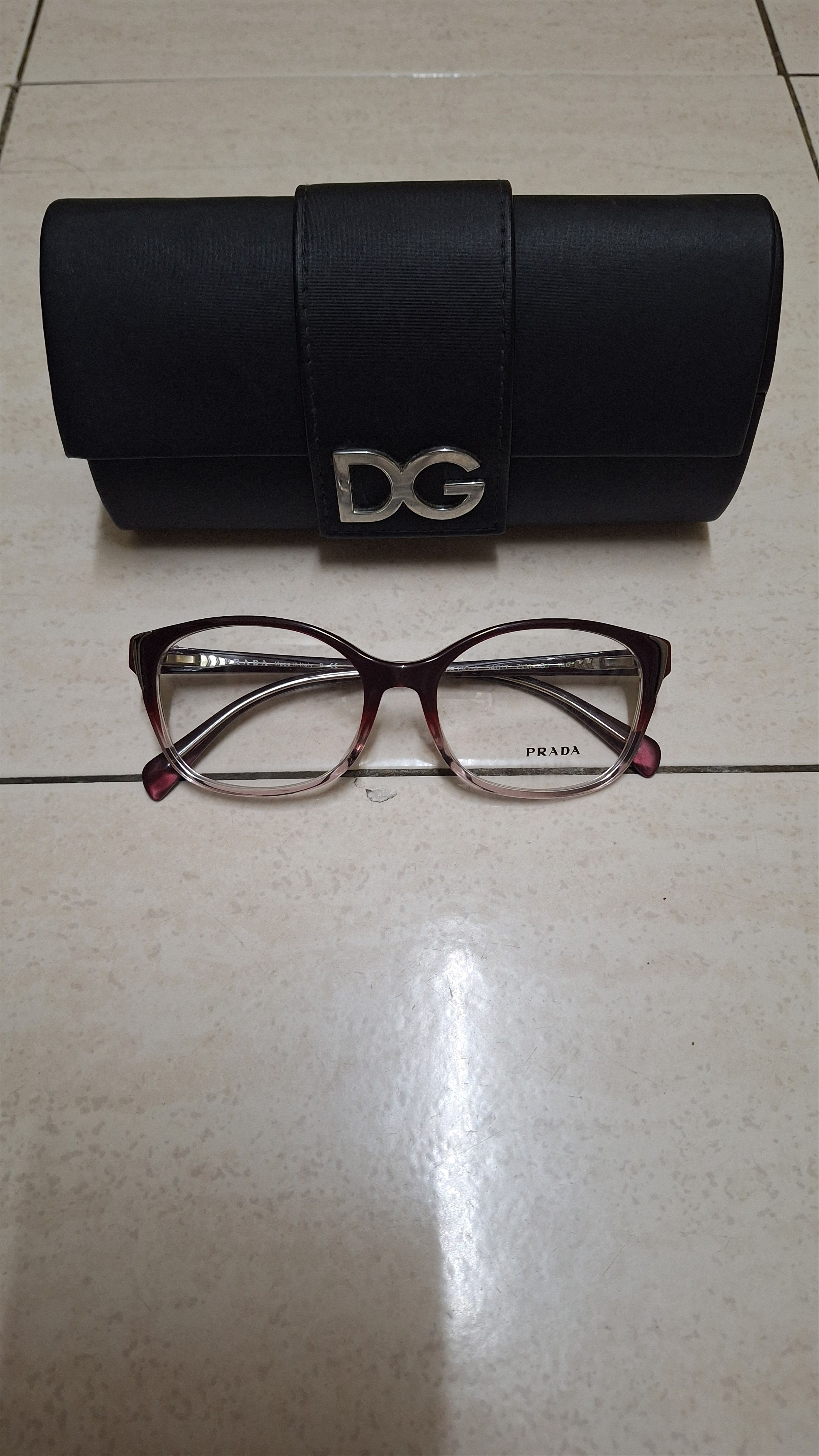 Prada Prada VPR13O ZXM-1O1 Female Cat Eye Glasses Frames Wine 52mm Size ONE SIZE - 1 Thumbnail