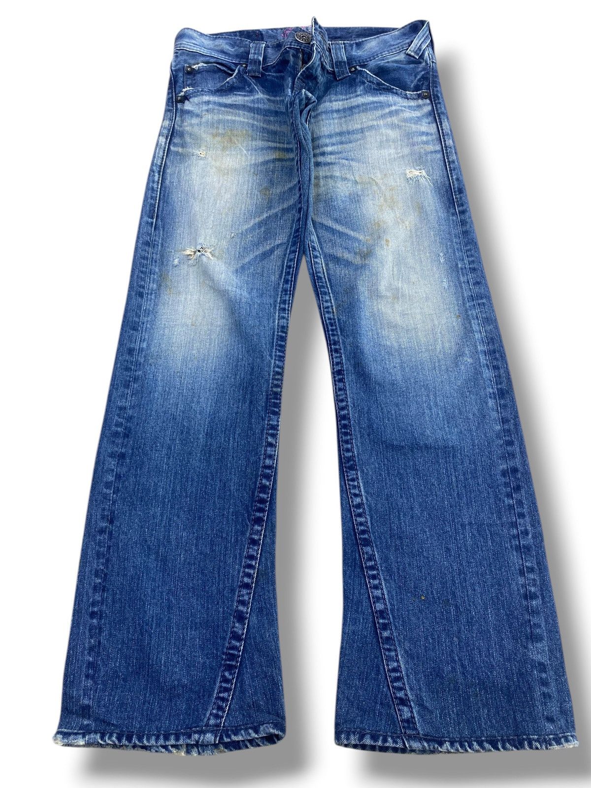 Other Japanese Brand Whiskers Faded Wash Style Bootcut Jeans Size US 29 - 1 Thumbnail