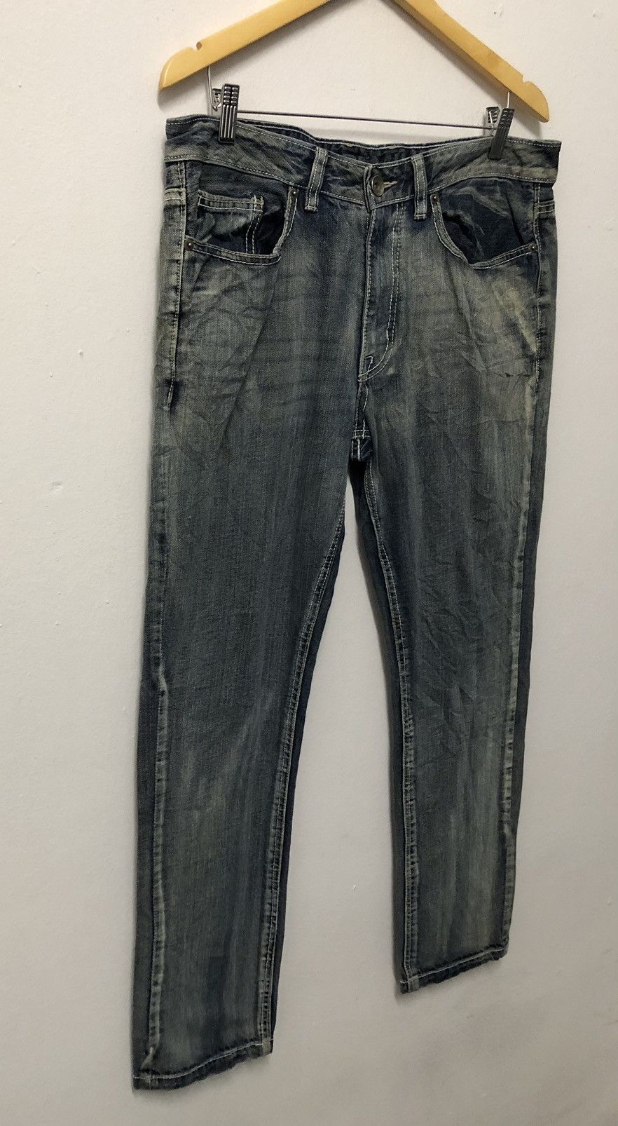 Route 66 Vtg Route 66 Embroidered Pocket Faded Blue Jeans Size US 35 - 3 Thumbnail
