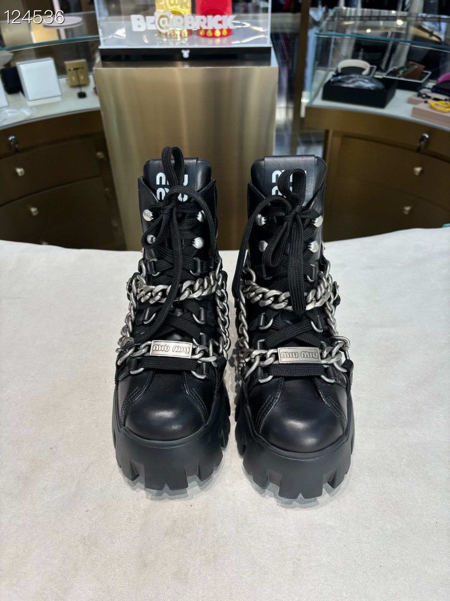 Miu Miu Miu Miu Black Platform Punk Boots Size US 5 / IT 35 - 1 Thumbnail