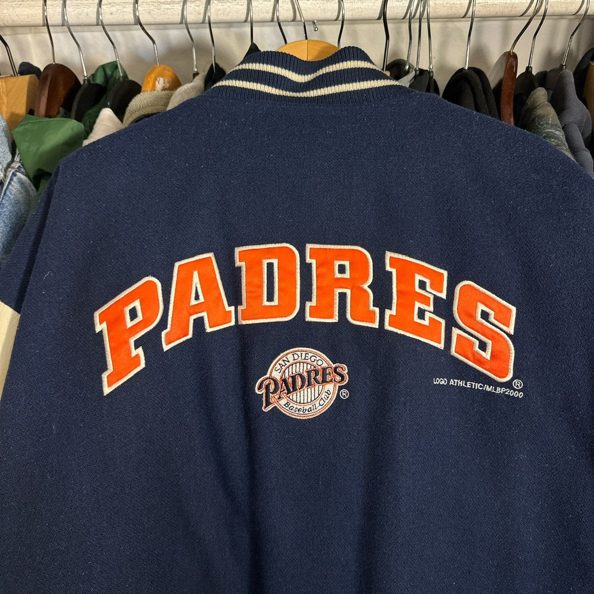 Logo 7 Vintage 2000 San Diego Padres Letterman Jacket Size US XL / EU 56 / 4 - 4 Thumbnail