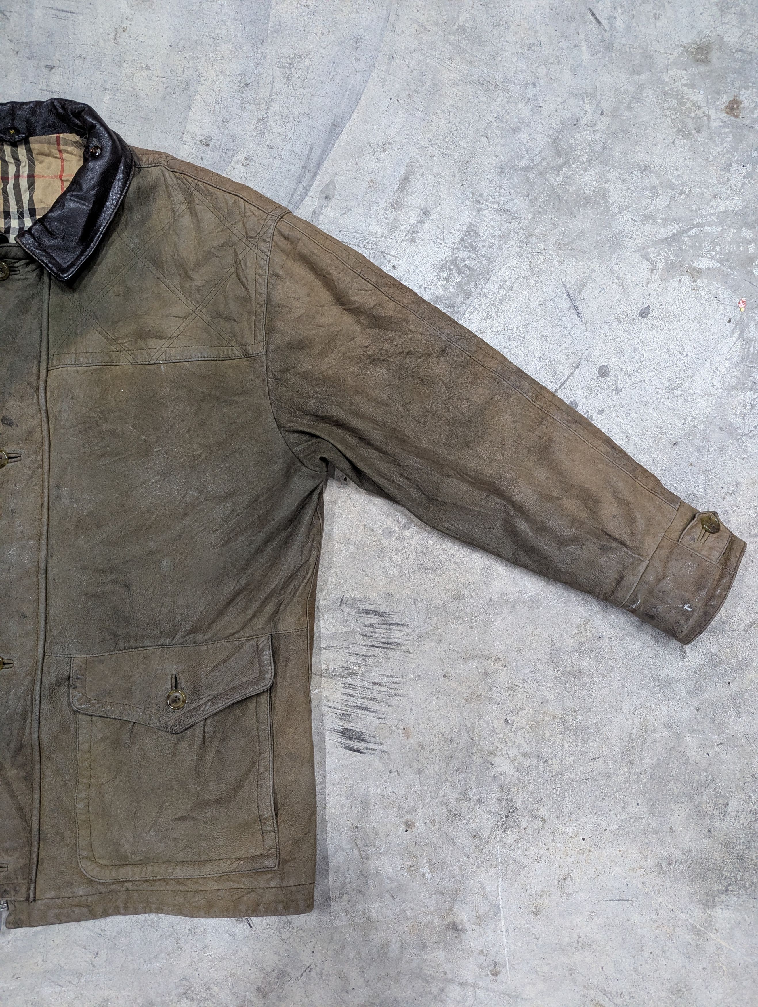 Burberry Prorsum Vintage Thrashed Burberry Prorsum Leather Field Jacket Size US M / EU 48-50 / 2 - 4 Thumbnail