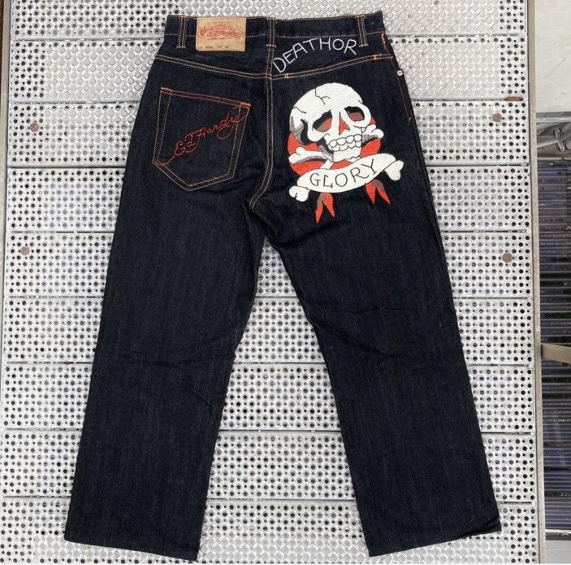 Ed Hardy ED HARDY JEANS VINTAGE Y2K SKULL PATTERN Size US 32 / EU 48 - 1 Thumbnail