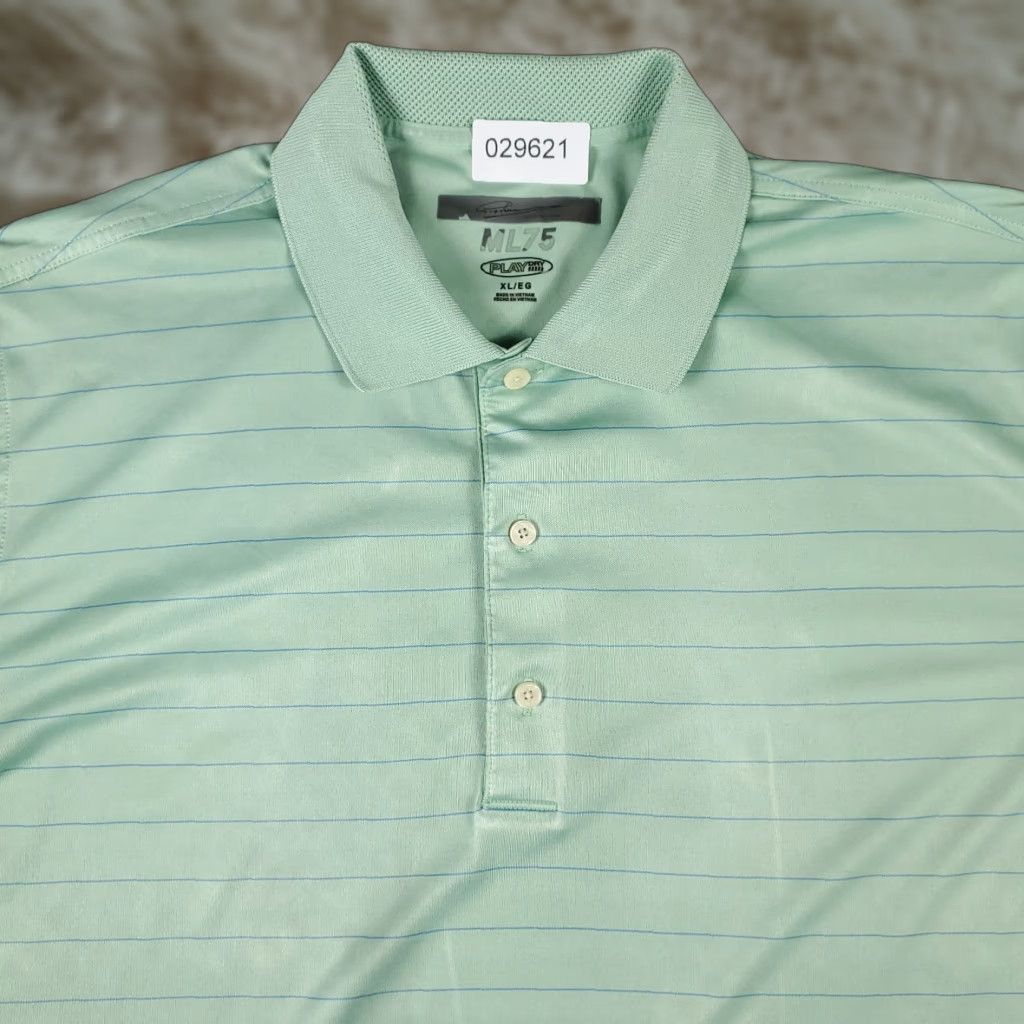 Vintage Greg Norman Polo Shirt Mens XL Green Striped Golf Casual Short Sleeve STAINED Size US XL / EU 56 / 4 - 1 Thumbnail