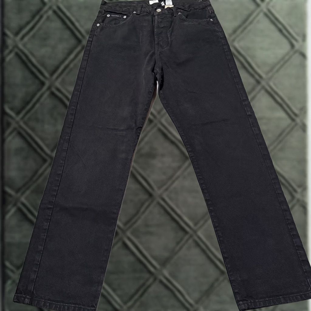Denime Calvin Klien Jeans Women's Black Denim Pockets High-Rise Classic Straight - 11 Size 32" / US 10 / IT 46 - 1 Thumbnail