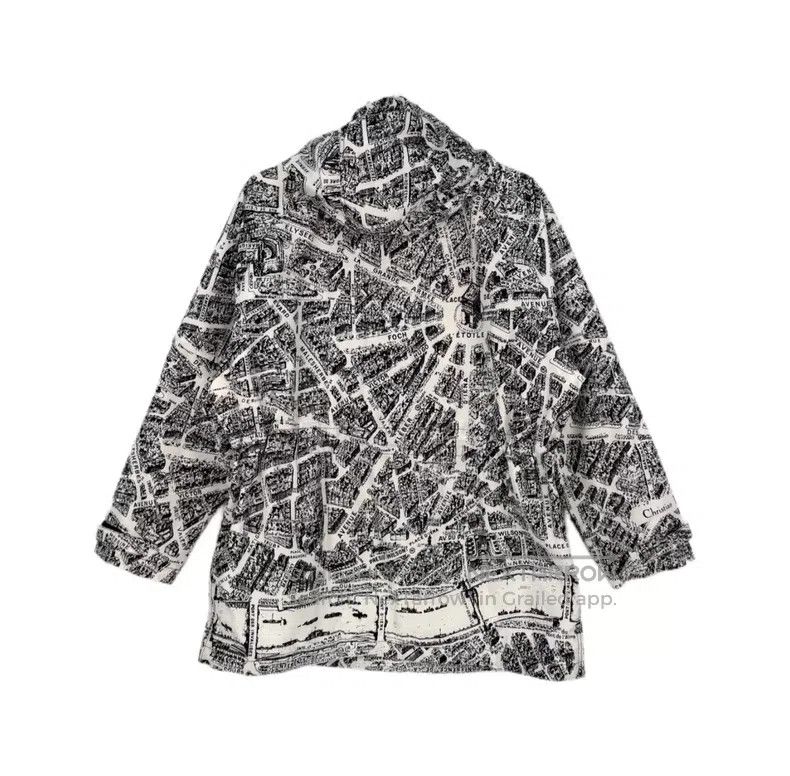 Dior Dior White Paris map full-print semi-zipper windbreaker Size M / US 6-8 / IT 42-44 - 2 Thumbnail