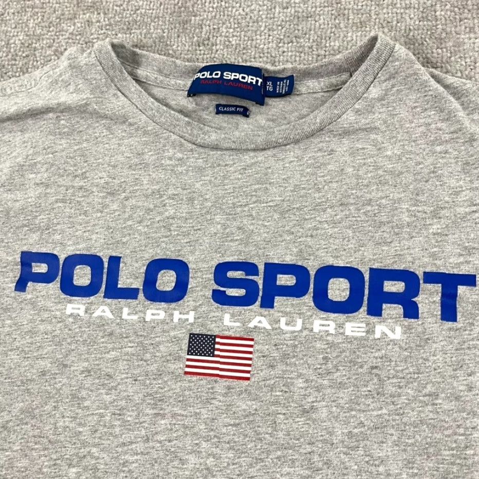 Vintage POLO SPORT RALPH LAUREN Shirt Mens XL Classic Gray Graphic Cotton Tee Retro 90s Size US XL / EU 56 / 4 - 2 Thumbnail