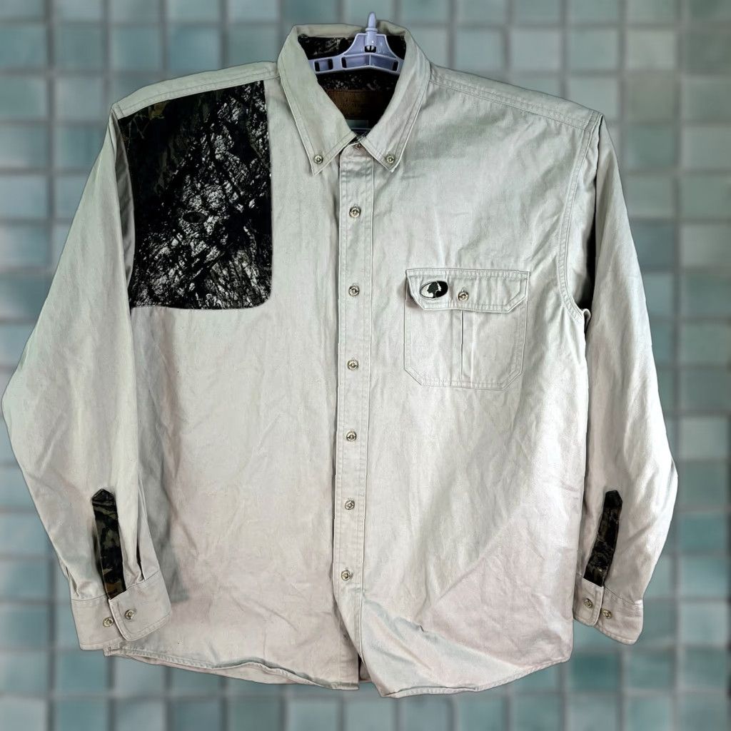 Vintage Mossy Oak Camouflage Long Sleeve Button-Down Shirt Mens Size L Beige Cotton Outdoor Workwear Size US L / EU 52-54 / 3 - 1 Thumbnail