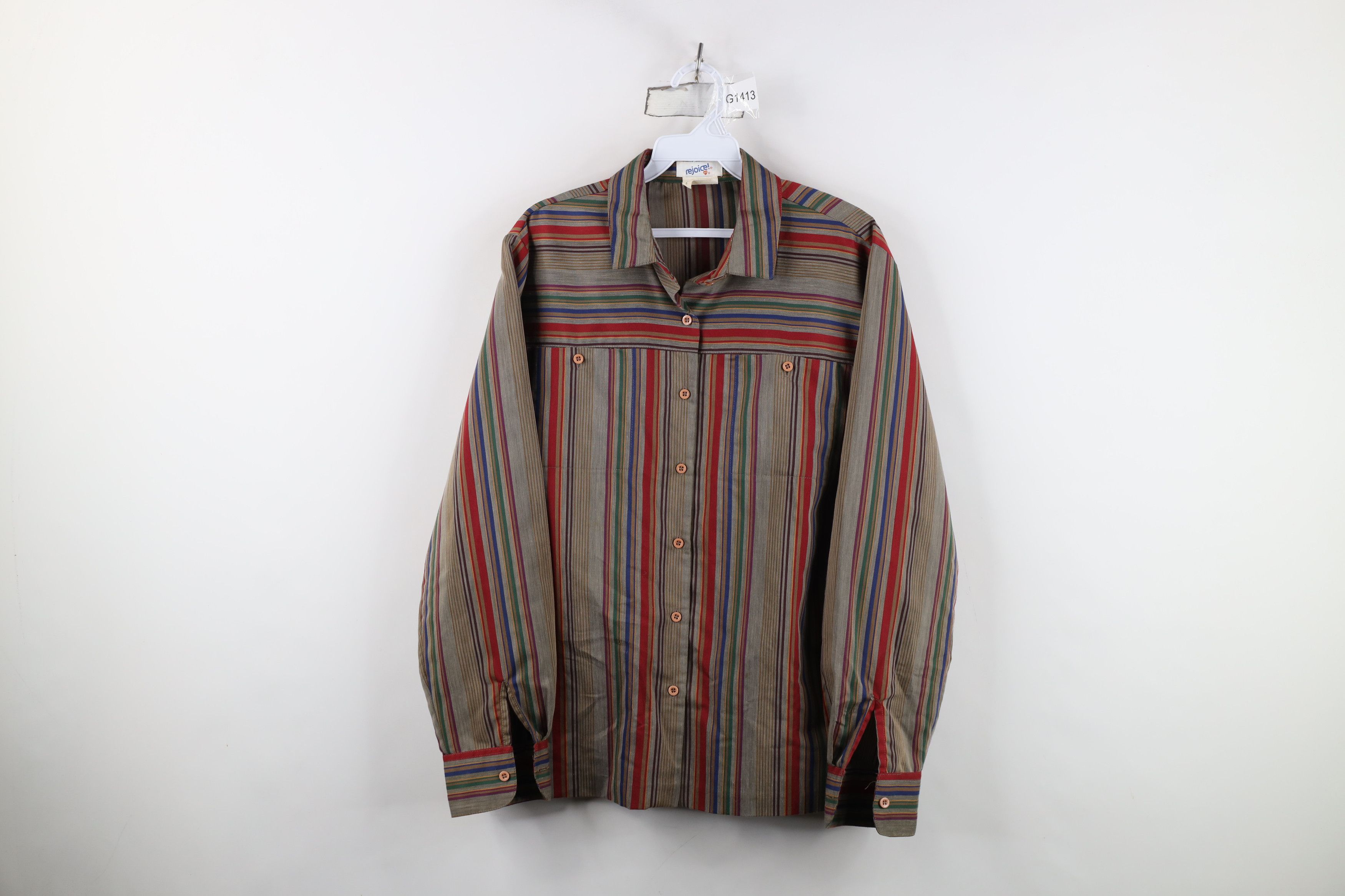 Vintage Vintage 70s Streetwear Striped Collared Button Shirt USA Size XS / US 0-2 / IT 36-38 - 1 Thumbnail