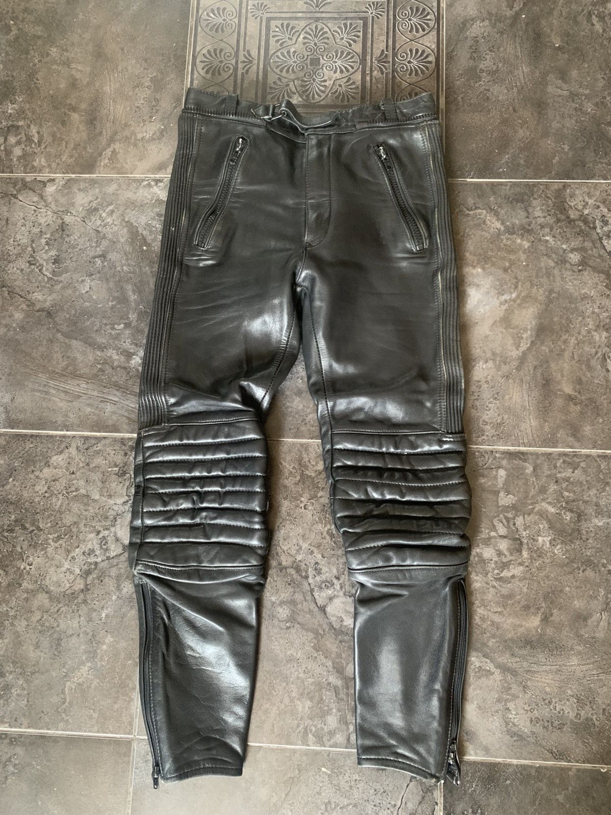 Genuine Leather Vintage Racing Leather Moto Pants Size US M / EU 48-50 / 2 - 1 Thumbnail