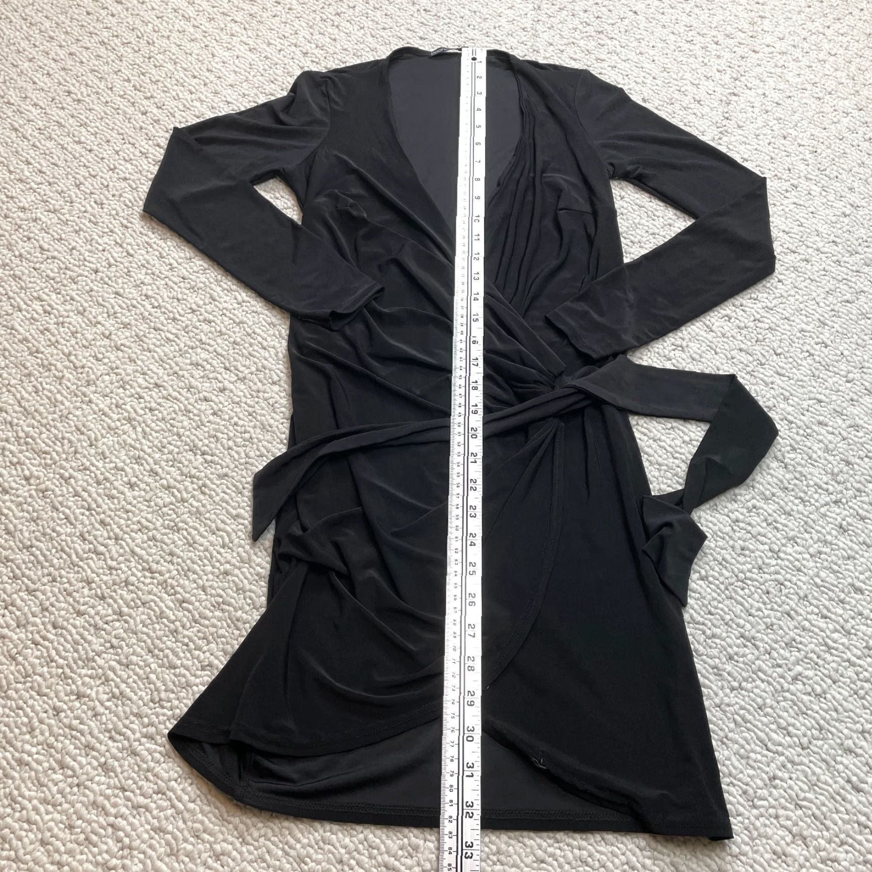 Boohoo Boohoo Dress Womens 2 Black Long Sleeve Belted Midi Stretch Polyester Ladies Size XS / US 0-2 / IT 36-38 - 3 Thumbnail