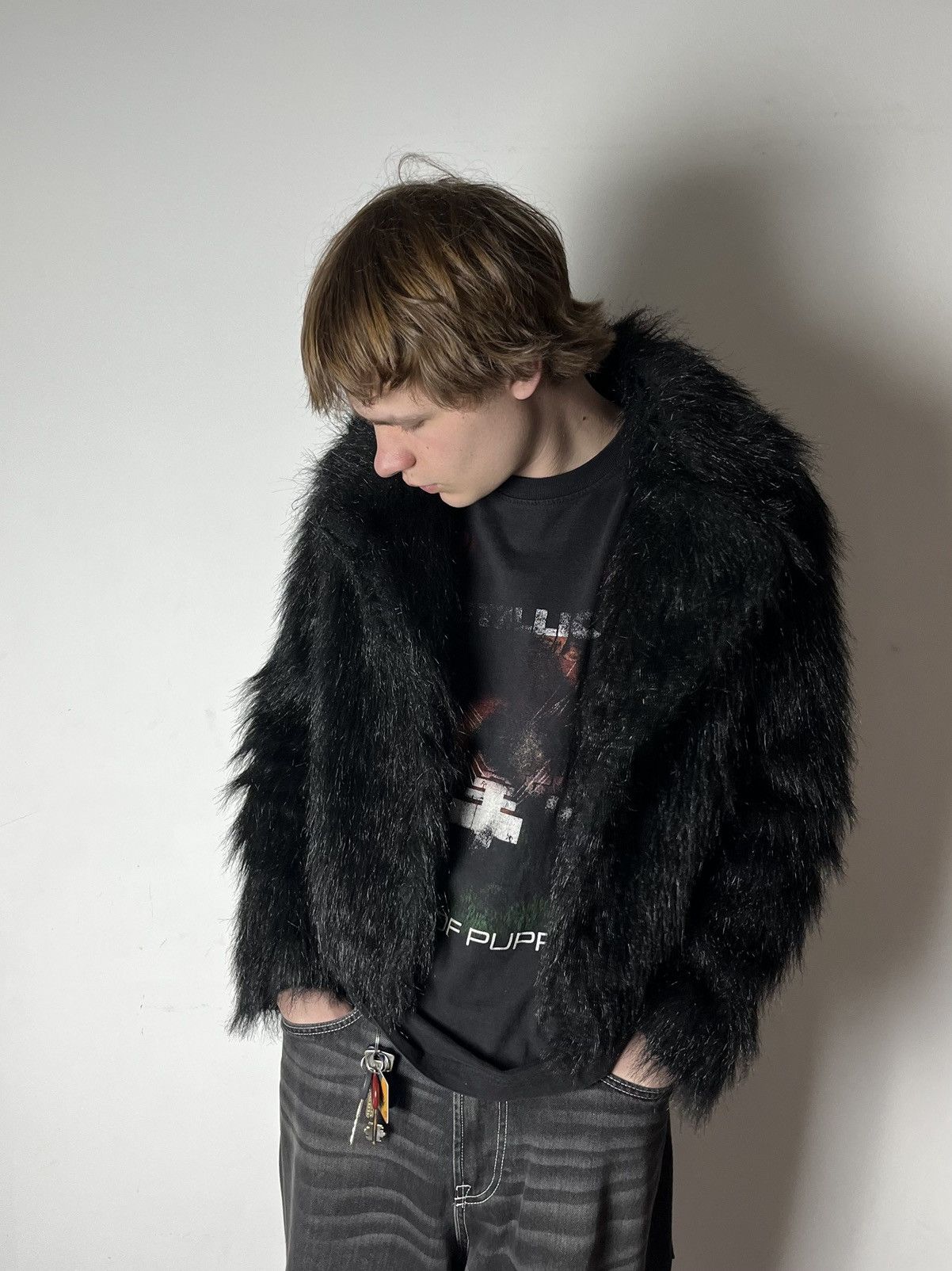 Hysteric Glamour 🔥FAUX FUR BALENCIAGA STYLE CROPPED MOHAIR BOMBER JACKET Size US S / EU 44-46 / 1 - 6 Thumbnail