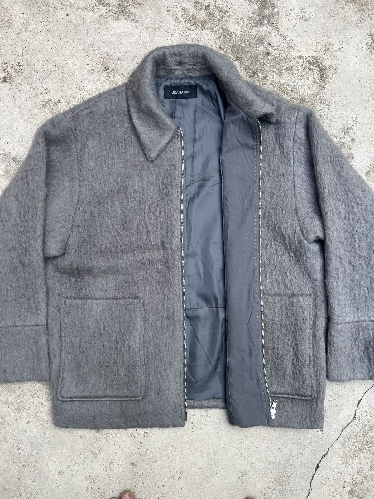 Issey Miyake Japanese Jeanasis Brushed Texture Zip-Up Jacket Size US L / EU 52-54 / 3 - 4 Thumbnail