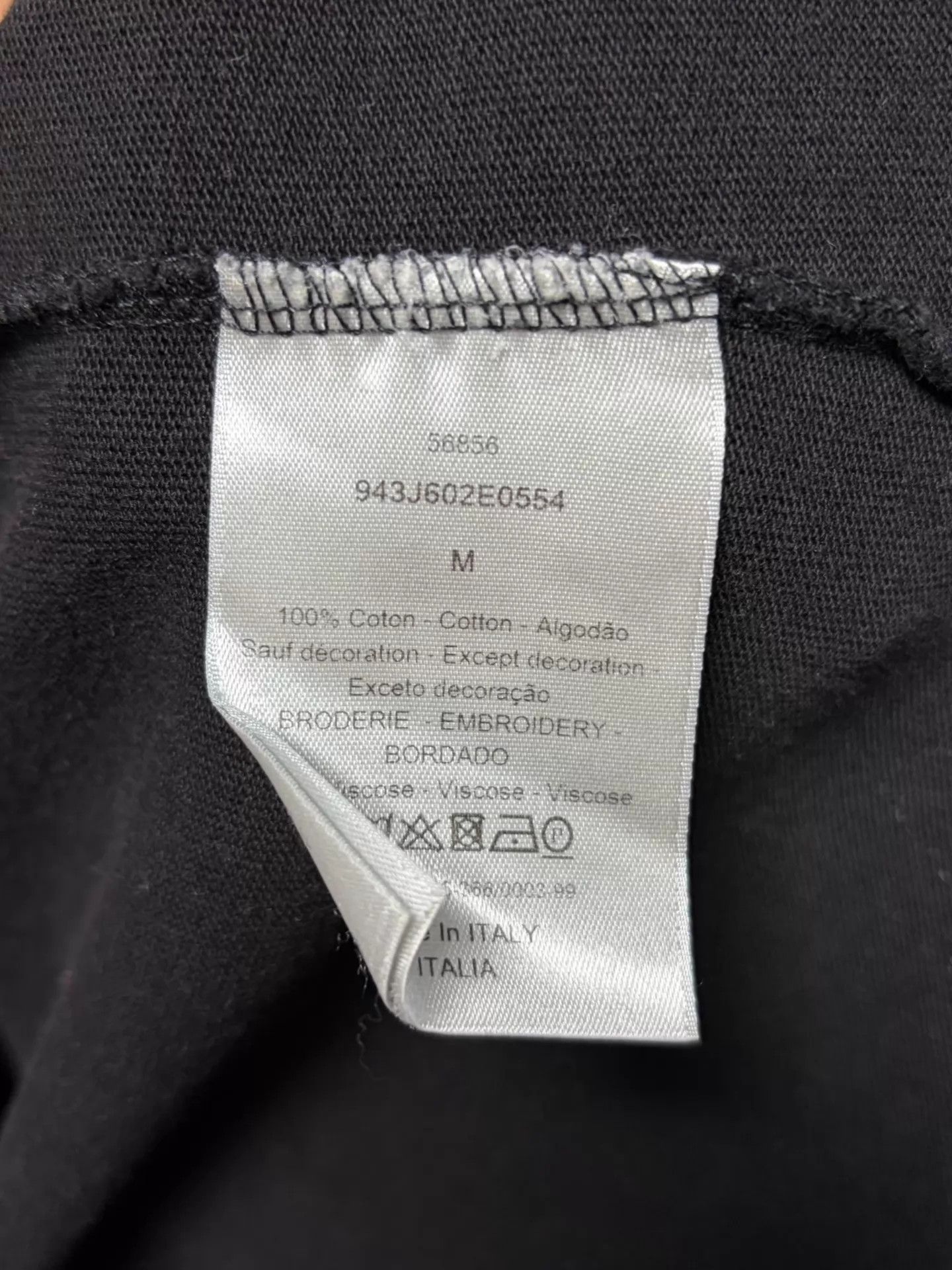 Dior Dior Black Embroidered Logo Short Sleeve T-Shirt M Size US M / EU 48-50 / 2 - 4 Thumbnail