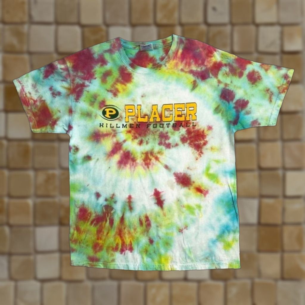 Hanes Hanes Hillmen Football College Graphic Tie Dye T-Shirt Large Mens Vintage Multicolour Logo Front Size US L / EU 52-54 / 3 - 1 Thumbnail