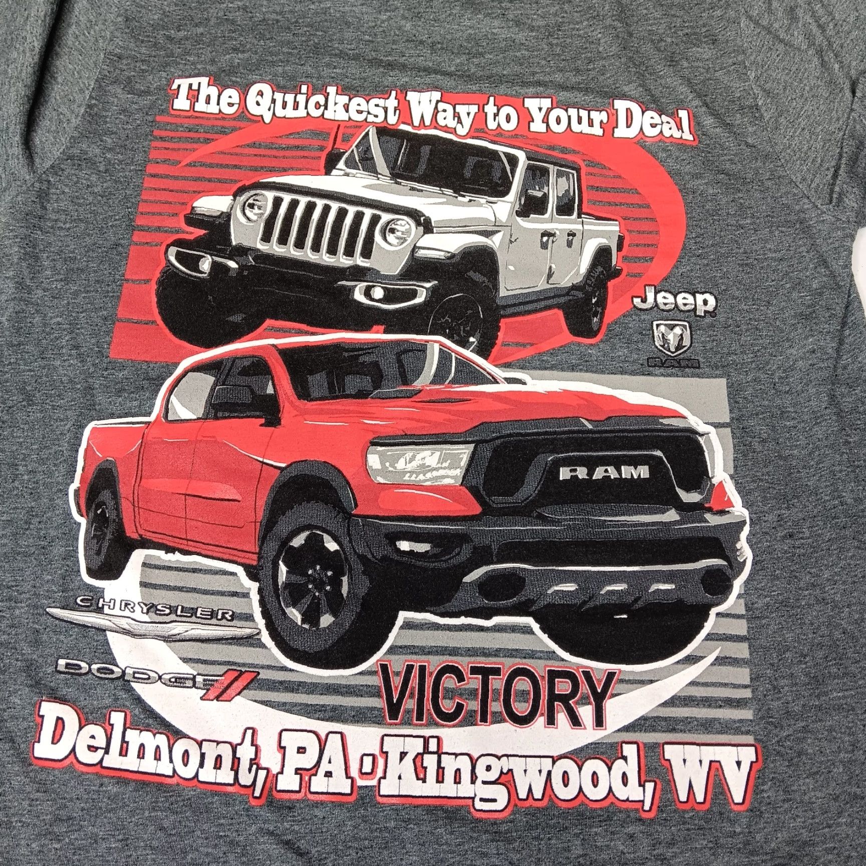 Jeep Dodge Shirt Mens Small Gray Victory Chrysler Dodge Jeep Ram Trucks Auto Size US S / EU 44-46 / 1 - 2 Thumbnail