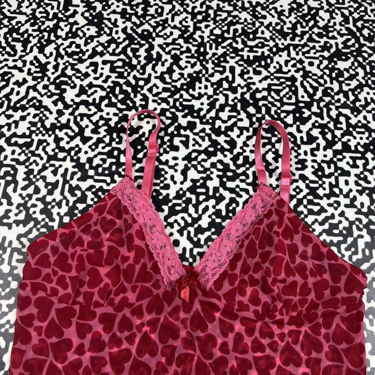 Vintage Vintage Y2K Sexy Heart Monogram Mesh Mini Night Style Dress Size M / US 6-8 / IT 42-44 - 9 Thumbnail