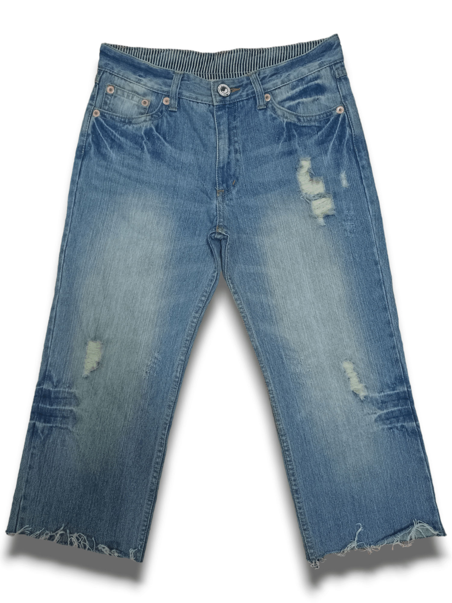 Japanese Brand Vintage Japanese Blue Wash Distressed Baggy Jeans Shorts Size US 30 / EU 46 - 3 Thumbnail
