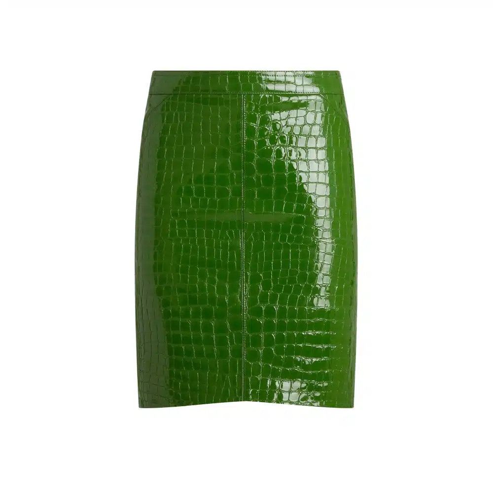 Tom Ford o1w1db10525 GCL871 Goat Leather Skirt in Green Size 27" / US 4 / IT 40 - 1 Thumbnail